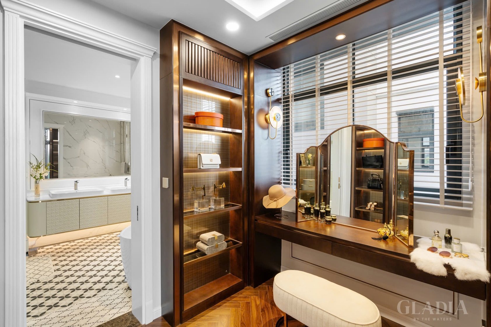 khu trang điểm và wc