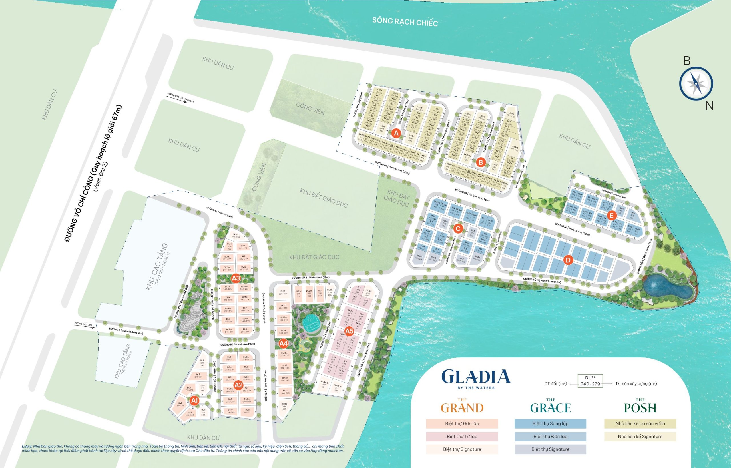Mặt bằng tổng thể Gladia By The Waters