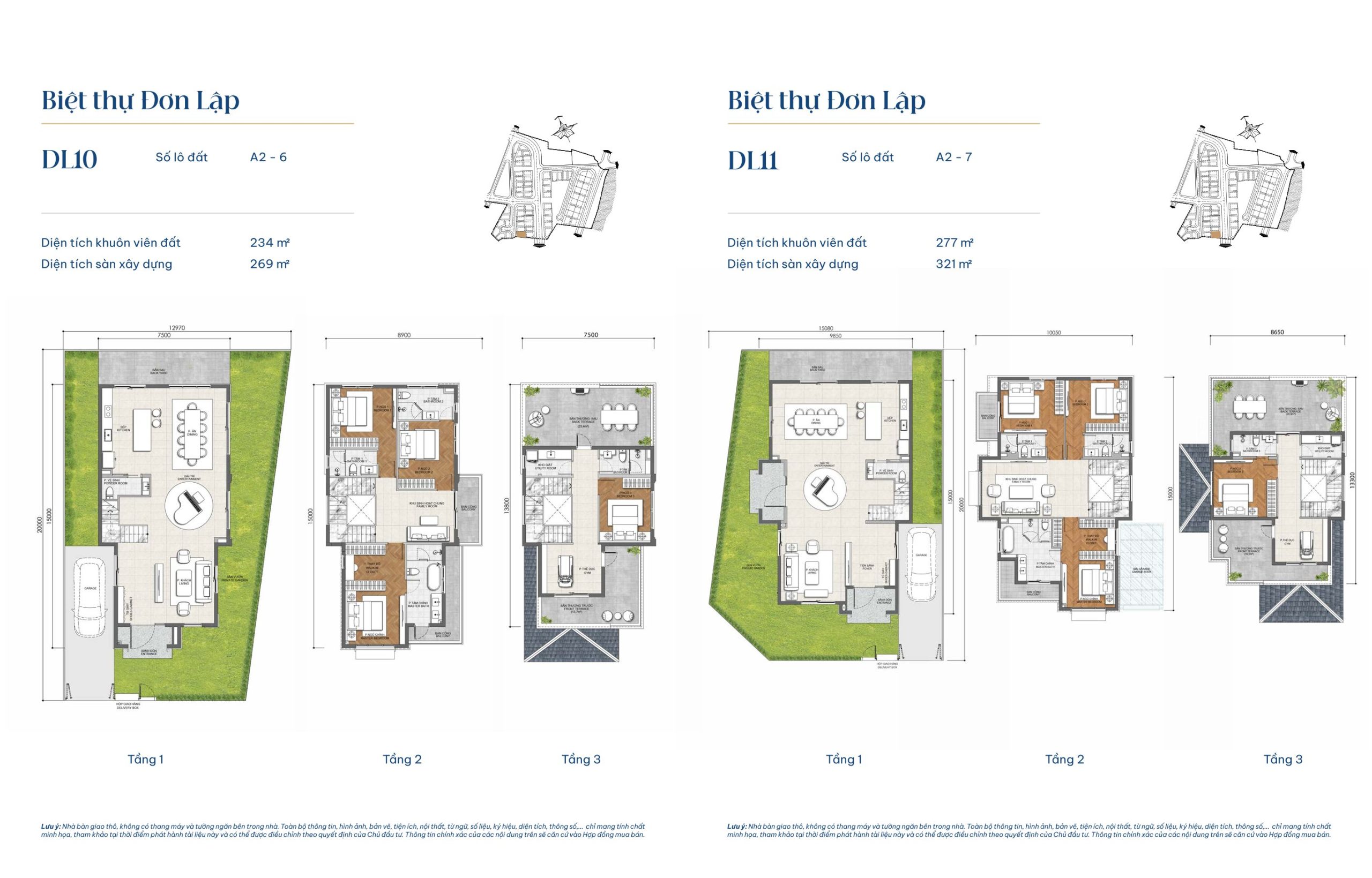 Mẫu biệt thự đơn lập DL10 và mẫu biệt thự đơn lập DL11 – Gladia By The Waters