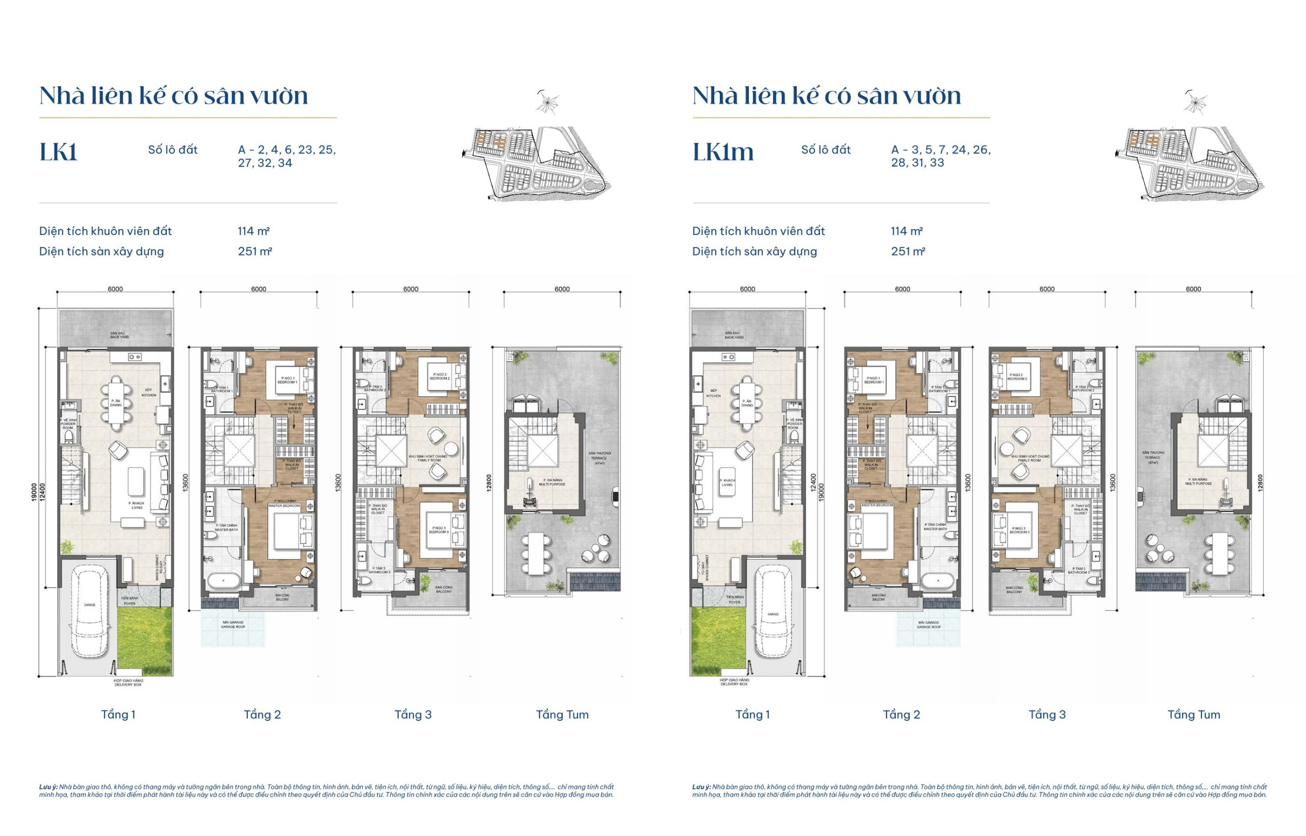 Mẫu liên kế LK1 và mẫu liên kế LK1m - Gladia By The Waters