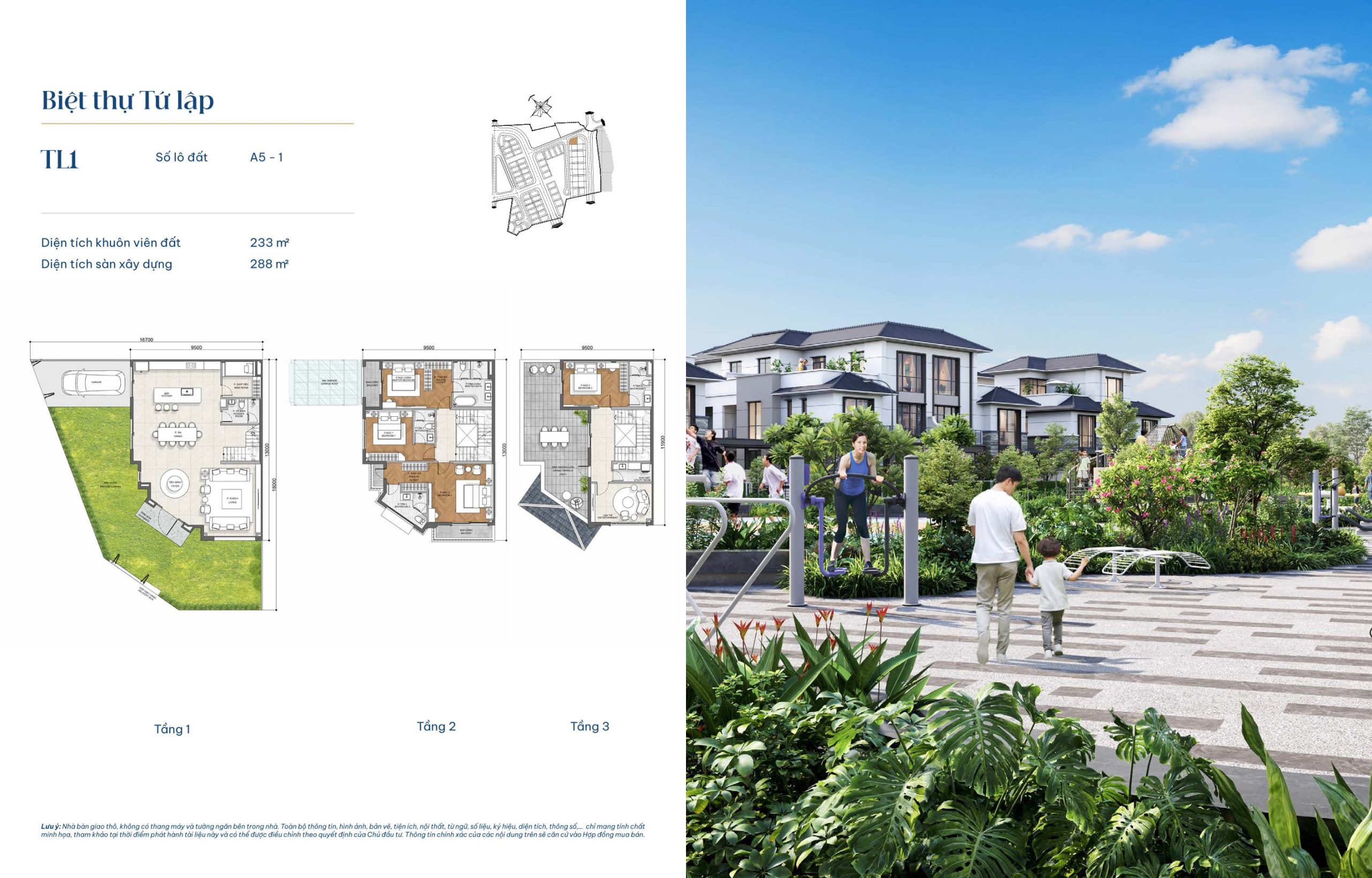 Mẫu biệt thự tứ lập TL1 - Gladia By The Waters